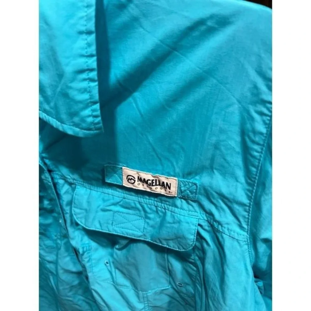Magellan Fishing Shirt Men Size 1XL Light Blue‎ Wick Vented Short Sleeve